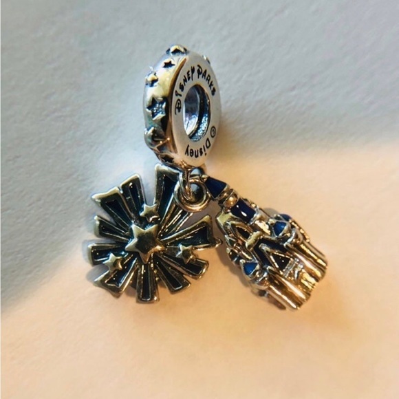 Pandora Disney Parks Castle Fireworks Double Dangle Charm - Picture 4 of 5